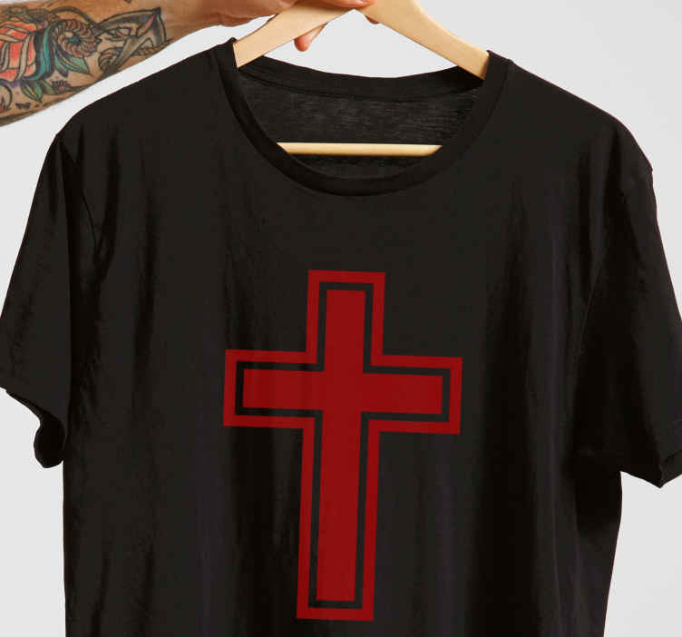 Camiseta monocolor cruz simple - diseño