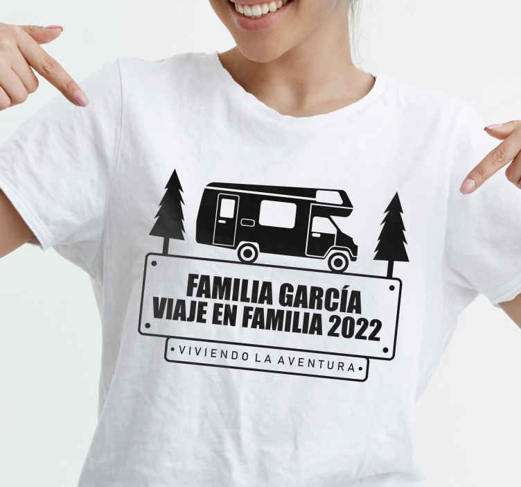 Camisetas con nombre viaje en familia personalizable - diseño