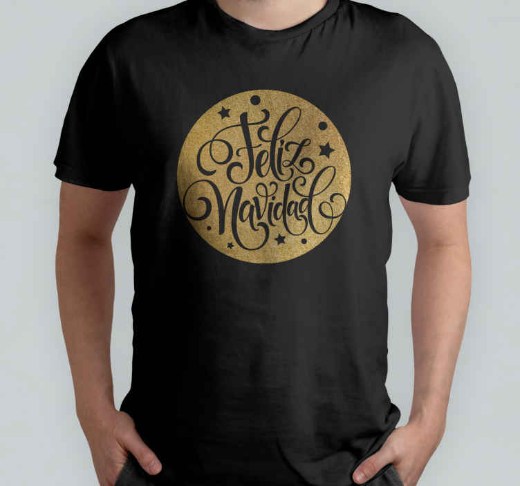 Camiseta navideña imitación dorado - TenVinilo