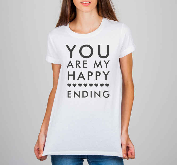 Valetijn shirt happy ending - TenStickers