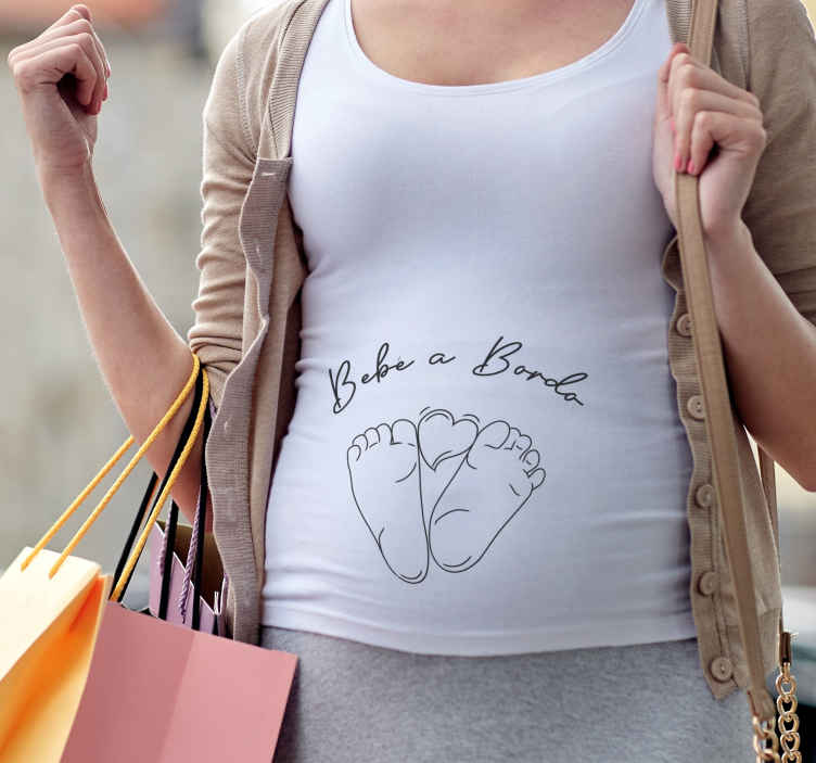 camiseta embarazada bebé a bordo - TenVinilo