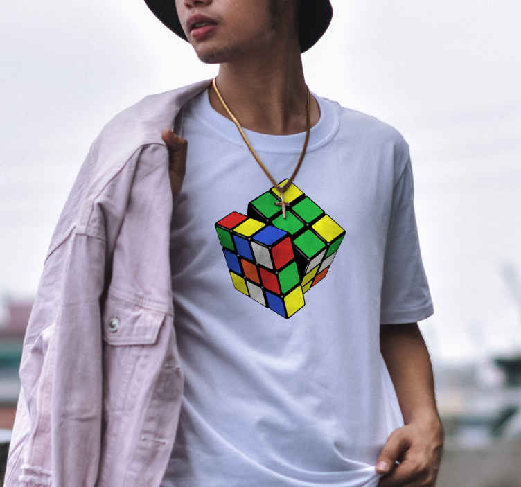 T-shirt met een rubiks cube - TenStickers
