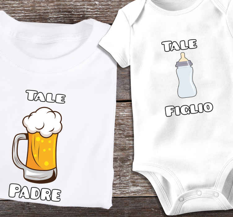 Coppia T-Shirt Papà E Body Neonato 'Tale Padre Tale Figlio' - Motivo Motocross, Idea Regalo Divertente