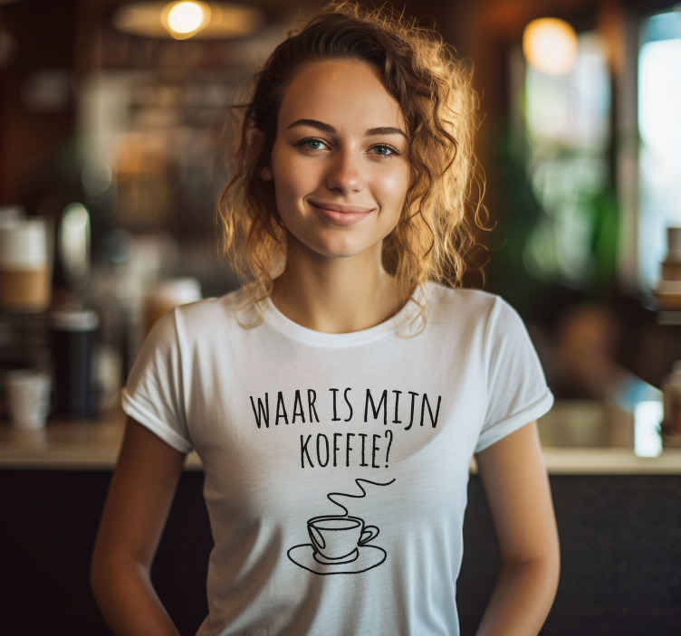 Waar is mijn koffie? T-shirt - TenStickers