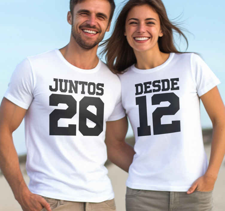 T-shirt de casais juntos desde - TenStickers