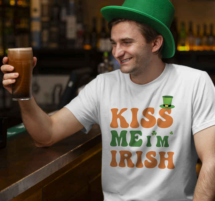 kiss me I'm Irish custom t-shirt - TenStickers