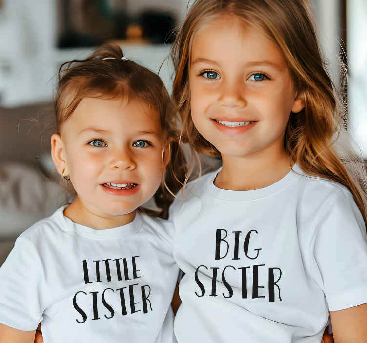 Camiseta de niños hermana mayor y pequeña - TenVinilo