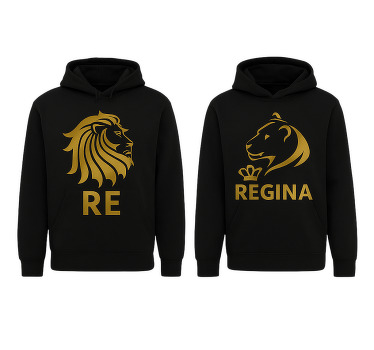 Felpa coppia regina e re in italiano - TenStickers
