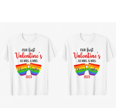 Lgbt first valentine couple t-shirt - TenStickers
