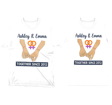 Couple t-shirt lgbt together since forever - TenStickers