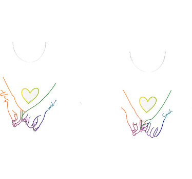 Pärchen t shirts mit lgbt herz - TenStickers