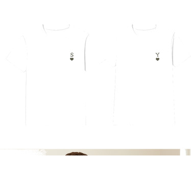 Pärchen t-shirts mit minimalistischen initialen - TenStickers