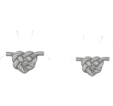 Couple t-shirt with heart shaped knot design - TenStickers