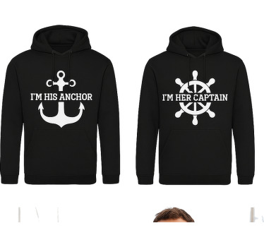 Maglietta fidanzati capitano e ancora - TenStickers