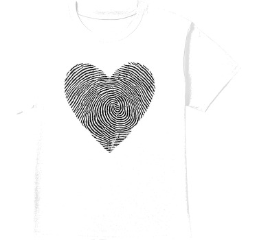 Original t-shirt med personlig hjertefingeraftryk - TenStickers