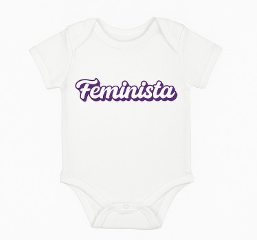 Body feminista diseño tipográfico minimalista violeta escritura f - TenVinilo