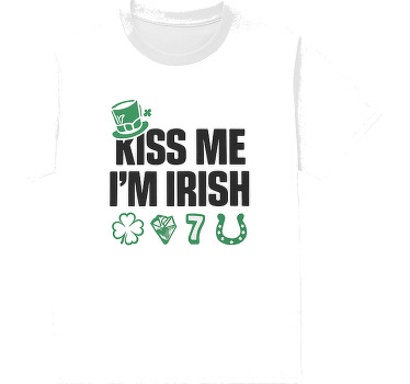 Kiss me i'm irish shirt with black paddy's day symbols - TenStickers