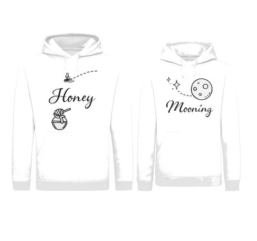 Camisetas parejas luna de miel en un color - TenVinilo