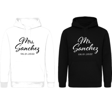 Camisetas parejas señor y señora "sanchez" - TenVinilo