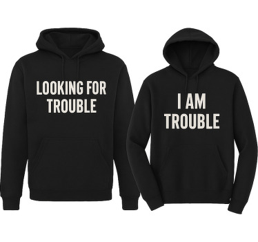 Camisetas parejas buscando problemas - TenVinilo