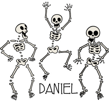 T-shirt enfant mouvement de danse du squelette avec nom - TenStickers