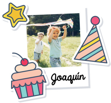 T-shirt anniversaire pour enfants avec photo - TenStickers