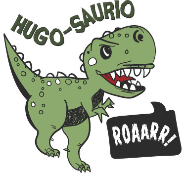 Camiseta dinosaurio niño con nombre saurio - TenVinilo