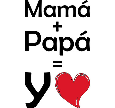 Camiseta bebé Mamá y Papá igual a Yo - TenVinilo