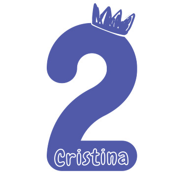 Adı ve mor numarası ile doğum günü t-shirt - TenStickers