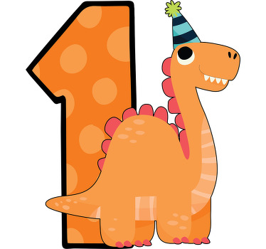 Bebek doğum günü dinozor t-shirt - TenStickers