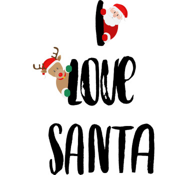 T-shirt de Natal I love Santa - TenStickers