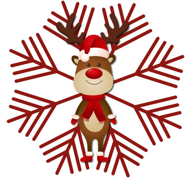 T-skjorte av rein og flak jul - Tenstickers