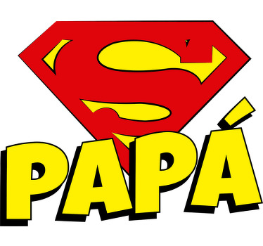 Camiseta Super Papà para regalar y mostrar el cariño de los niños a los padres. Un original diseño y exclusivo para ampliar el Outfit de un padre molón!