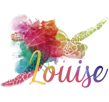 Colorful turtles with name Couple t shirts - TenStickers