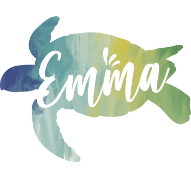 Camiseta mujer tortuga colorida con nombre - TenVinilo