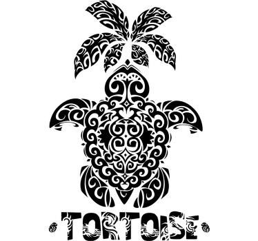 Camiseta estampado de tortuga hawaiana y palma - TenVinilo