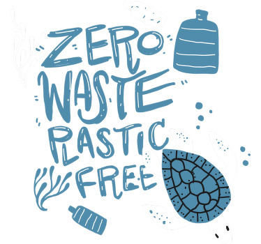 Camiseta tortuga frase cero resiudo plástico - TenVinilo