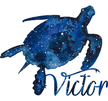 Camiseta hombre tortuga con estrella y nombre - TenVinilo