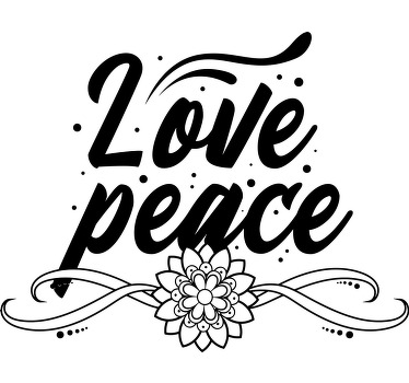 Camiseta estampado floral de amor y paz - TenVinilo