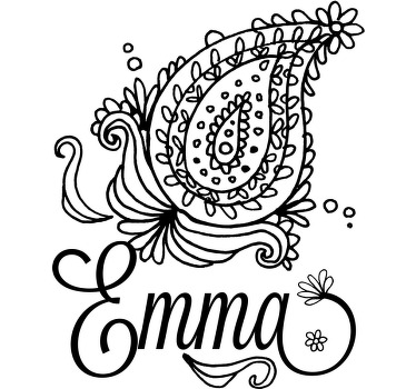 Camiseta estilo paisley floral con nombre - TenVinilo