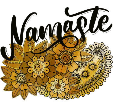 Camiseta namaste estilo indio flores paisley - TenVinilo