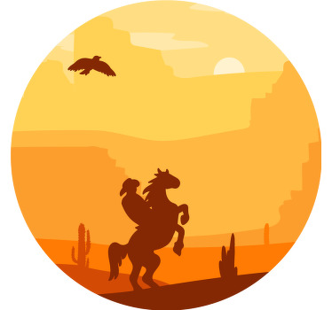 Camiseta aventura vaquera al atardecer - TenVinilo