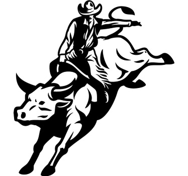 Camiseta cowboy vaquero montando un toro - TenVinilo