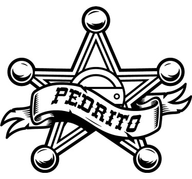 Camiseta estrella insigrnia de sheriff con nombre - TenVinilo