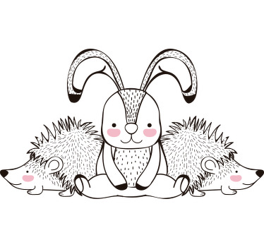 T-shirts famille de lapins hérissons mignons - TenStickers