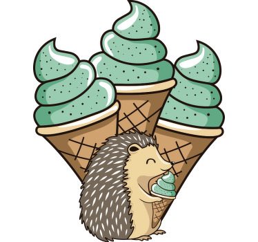 T-shirt Hérisson et glaces - TenStickers