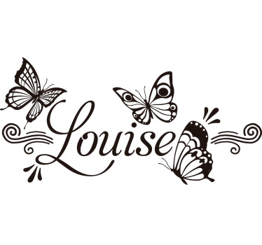 t shirt papillon sticker de papillons à la mode avec nom - TenStickers