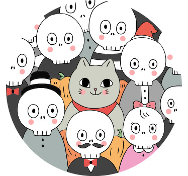 Sjove skelet halloween skjorte - TenStickers