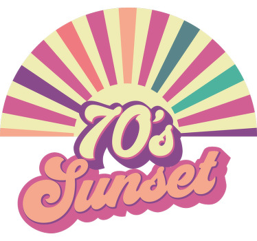 70'lerin gün batımı alıntı ve gün batımı tişörtü - TenStickers