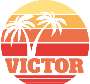 tee shirt Coucher de soleil rétro avec votre nom - TenStickers